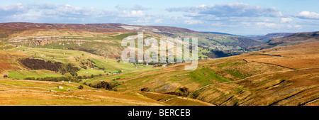 Swaledale, Yorkshire Dales, North Yorkshire, England, UK - vom Buttertubs-pass Stockfoto