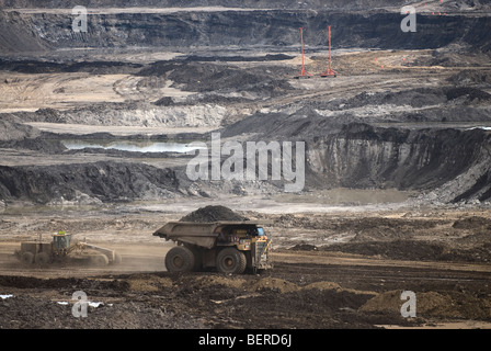 Aktive Ölsand-Abbau, Alberta, Kanada. Stockfoto