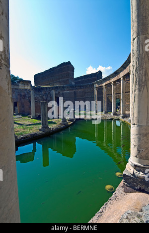 Die Insel Villa (Maritime Theatre), Villa Adriana, Hadrians Villa in der Nähe von Tivoli, Italien Stockfoto