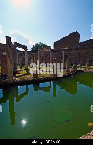 Die Insel Villa (Maritime Theatre), Villa Adriana, Hadrians Villa in der Nähe von Tivoli, Italien Stockfoto