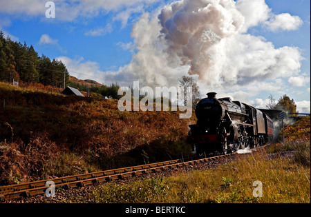 Jacobite Dampfzug, Reisen durch die Landschaft, Lochaber, Schottland, UK, Europa Stockfoto