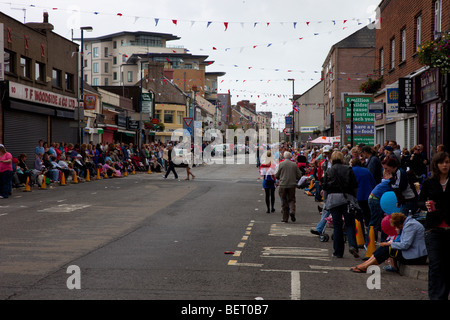 12. Juli protestantischen Bestellung März in Larne-Nordirland Stockfoto