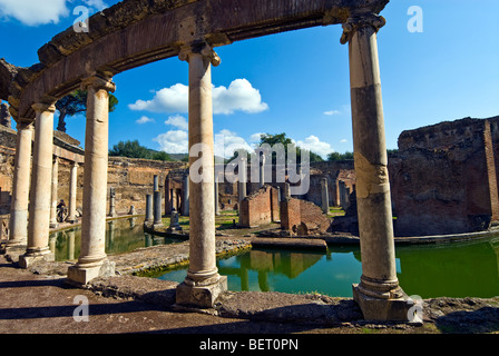 Die Insel Villa (Maritime Theatre), Villa Adriana, Hadrians Villa in der Nähe von Tivoli, Italien Stockfoto