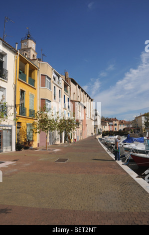 Am Kai und Hafen "Klein Venedig" la Venise Provençale, in der Nähe von Martigues im Süden von Frankreich. Stockfoto