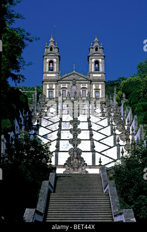 Portugal, Minho: Wallfahrtskirche Bom Jesus do Monte in Braga Stockfoto