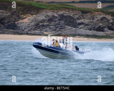 Mit dem Schnellboot, Padstow Mündung River Camel Cornwall Stockfoto