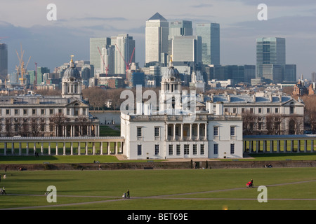 Skyline von London Greenwich, London UK. Stockfoto