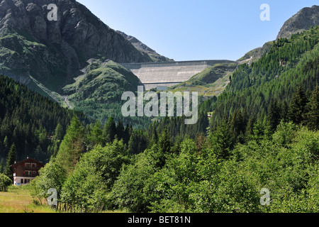 Barrage De La Grande Dixence / Grande Dixence Dam, dam höchste Schwerkraft in der Welt, Valais / Wallis, Schweizer Alpen, Schweiz Stockfoto