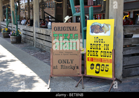 Restaurant im Stockyards, Fort Worth, Texas Stockfoto