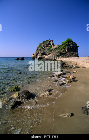Griechenland, Ionische Inseln, Korfu, Pelekas Strand Stockfoto