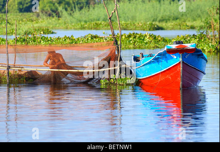 Leben auf dem Tonla-Sap-See, zwischen Battambang und Siem Reap. Kambodscha. Stockfoto