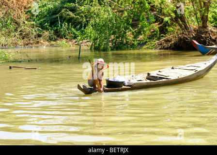 Leben auf dem Tonla-Sap-See, zwischen Battambang und Siem Reap. Kambodscha. Stockfoto