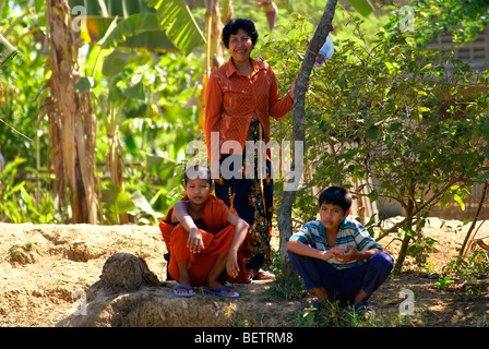 Leben auf dem Tonla-Sap-See, zwischen Battambang und Siem Reap. Kambodscha. Stockfoto