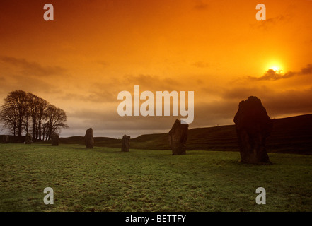 Großbritannien, England, Wiltshire, Steinkreis von Avebury Stockfoto