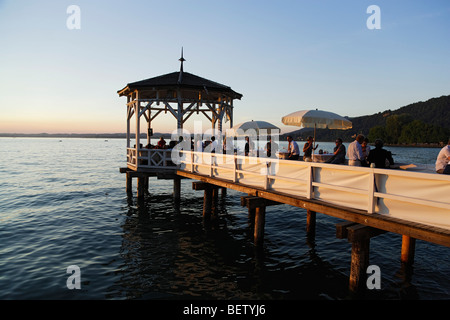 Bar in einem Pavillon an einem, Bregenz, Vorarlberg, Österreich Stockfoto