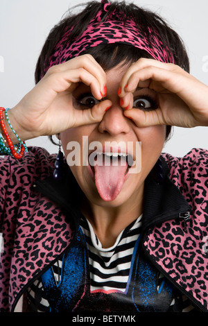 Woman making a funny face Stockfoto