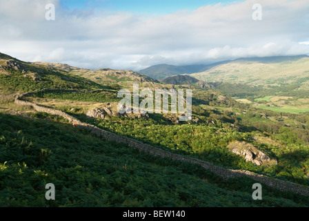 Abend-Blick vom Ulpha verliebte sich in den Lake District, Cumbria Stockfoto