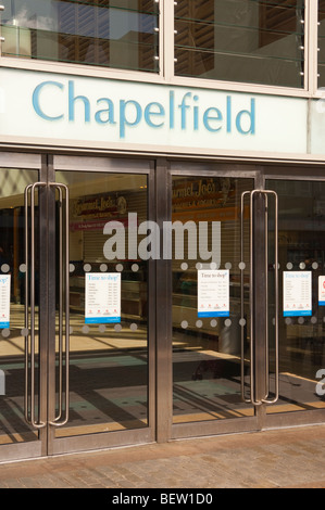Chapelfield indoor-Einkaufszentrum Eingang in Norwich, Norfolk, Großbritannien Stockfoto