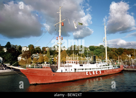 18. Oktober 2009 - Walkede (Feuerschiff) ELBE 3 im Neumühlen Museumshafen in der deutschen Stadt Hamburg. Stockfoto