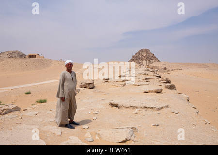 Totentempel und Pyramide des Pharao Sahuré, Abusir, Ägypten Stockfoto