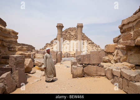 Totentempel und Pyramide des Pharao Sahuré, Abusir, Ägypten Stockfoto