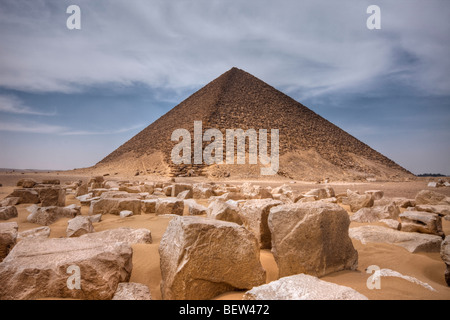 Rote Pyramide von Pharao Snowflakes, Dahshur, Ägypten Stockfoto