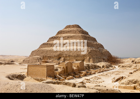 Sakkara Stufenpyramide des Pharao Djoser, Sakkara, Ägypten Stockfoto