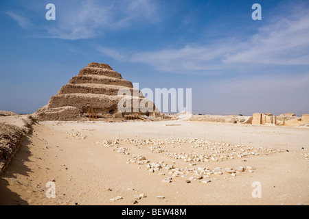 Sakkara Stufenpyramide des Pharao Djoser, Sakkara, Ägypten Stockfoto