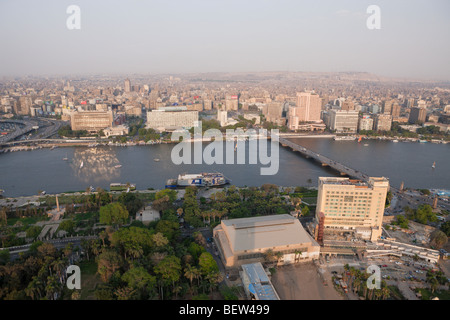 Aussicht vom Turm der Cario in Kairo und Nil, Kairo, Ägypten Stockfoto