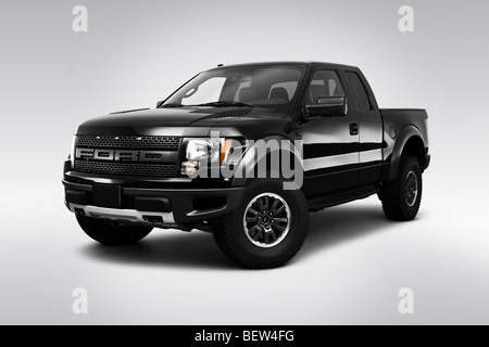 2010 Ford f-150 SVT Raptor in schwarz - Winkel-Vorderansicht Stockfoto