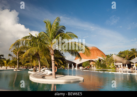 Schwimmbad der Malediven Insel Kandooma, Süd Male Atoll, Malediven Stockfoto