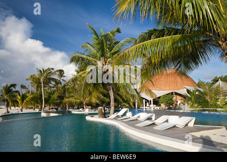 Schwimmbad der Malediven Insel Kandooma, Süd Male Atoll, Malediven Stockfoto