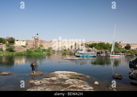 Katarakt Nil, Assuan, Ägypten Stockfoto