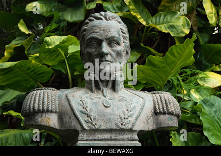 Nahaufnahme der Statue von Simon Bolivar im Parque Municipal Funchal Madeira Portugal EU Europe Stockfoto