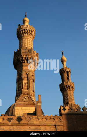 Minarette der Al-Azhar-Moschee, Kairo, Ägypten Stockfoto