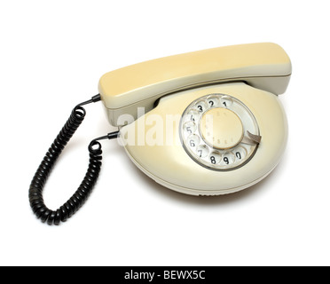 alte retro Telefon isoliert auf weiss Stockfoto