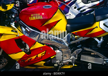 Mitsui gesponserte Yamaha ZF Motorrad Seite detail Stockfoto