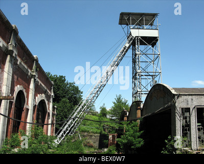 Ehemalige "Pozo Fondón" coal mine und Bergbaumuseum Stockfoto