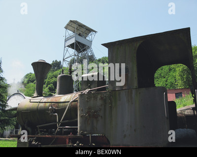 Ehemalige "Pozo Fondón" coal mine und Bergbaumuseum Stockfoto