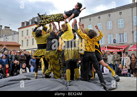 Jazz Fanfaren in Parthenay Deux-Sèvres Frankreich Stockfoto