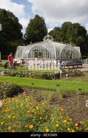 Bettwäsche-Bereich und Balat Gewächshaus National Botanic Gardens Nationale Plantentuin Meise Brüssel Belgien Stockfoto