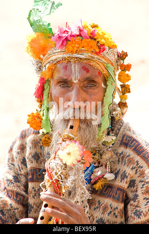 Porträt eines Sadhu, heiliger Mann, Indien. Stockfoto