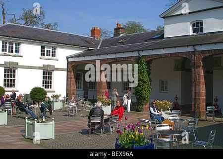 Das Café und Shop in The Stable Block am National Botanical Garden of Wales, Llangarthne, Carmarthenshire, Wales, UK Stockfoto