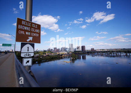 Stadt von Richmond aus der Robert E. Lee Stockfoto