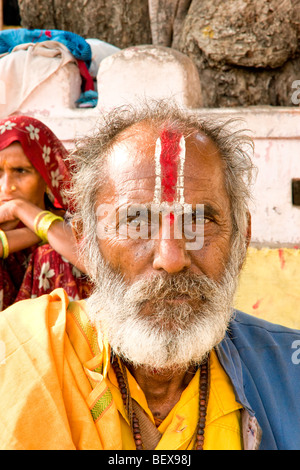 Porträt eines Sadhu, heiliger Mann, Indien. Stockfoto