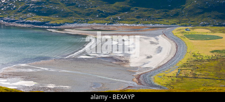 Der Strand von Camas Fhionnairigh auf Loch Scavaig bei Camasunary, Isle Of Skye, Schottland Stockfoto