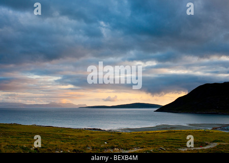 Der Strand von Camas Fhionnairigh auf Loch Scavaig bei Camasunary, Isle Of Skye, Schottland Stockfoto