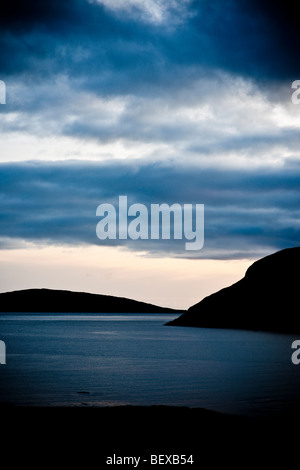 Der Strand von Camas Fhionnairigh auf Loch Scavaig bei Camasunary, Isle Of Skye, Schottland Stockfoto