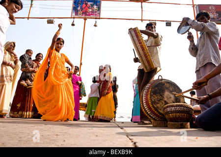 Leben in Varanasi, Uttar Pradesh, Indien. Stockfoto