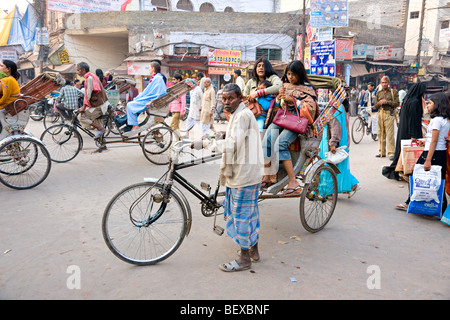 Leben in Varanasi, Uttar Pradesh, Indien. Stockfoto